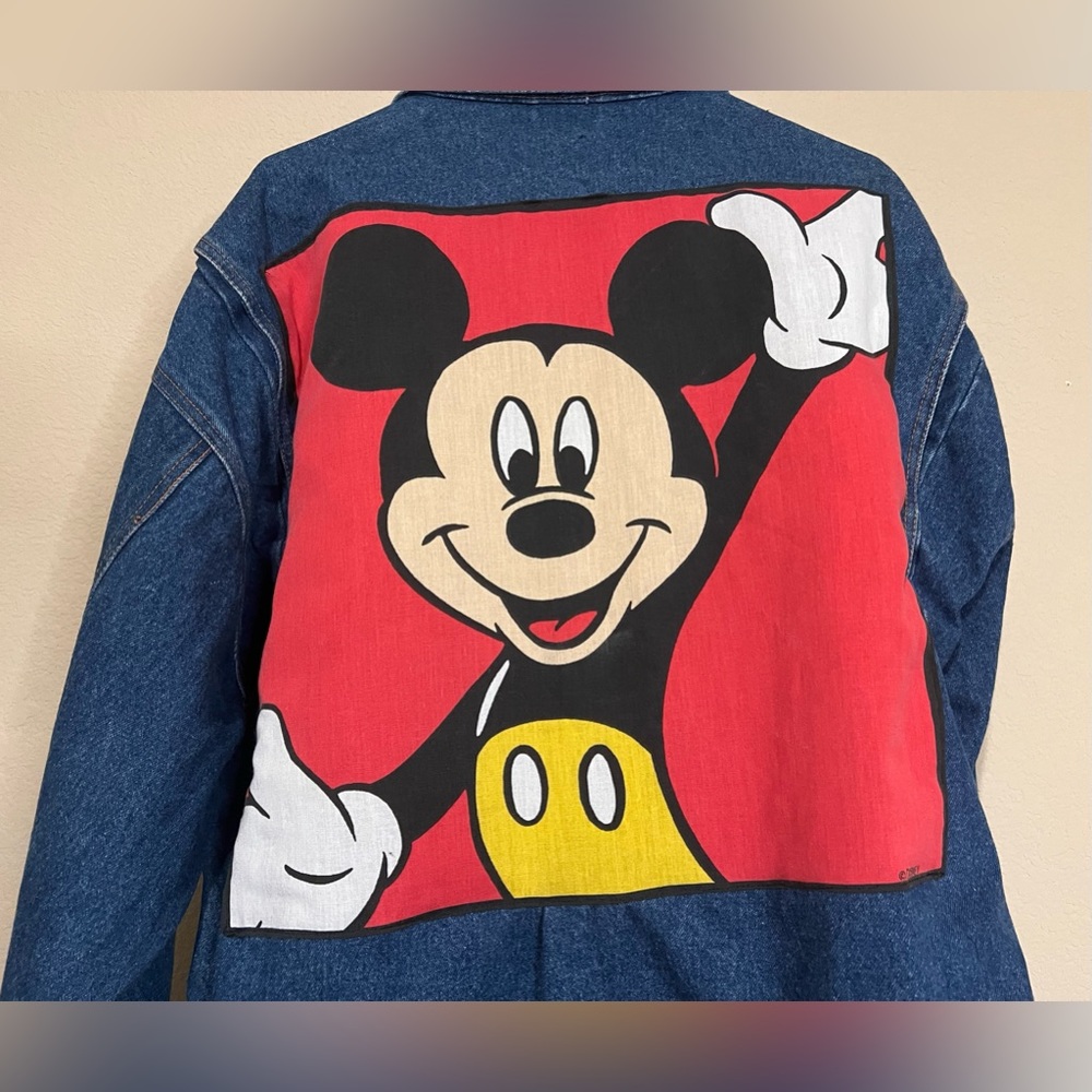 Mickey Mouse Custom Stitched Patch Jean Jacket Xl… - image 2